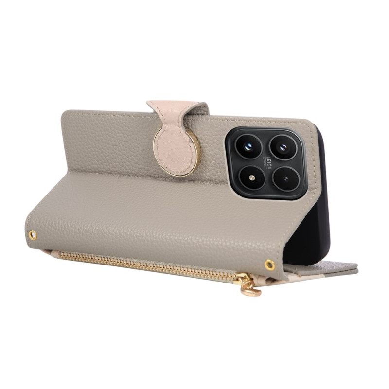 Δερματινη Θηκη Xiaomi 17 Δίχρωμο Πορτοφόλι Με Λουράκι Καρπού