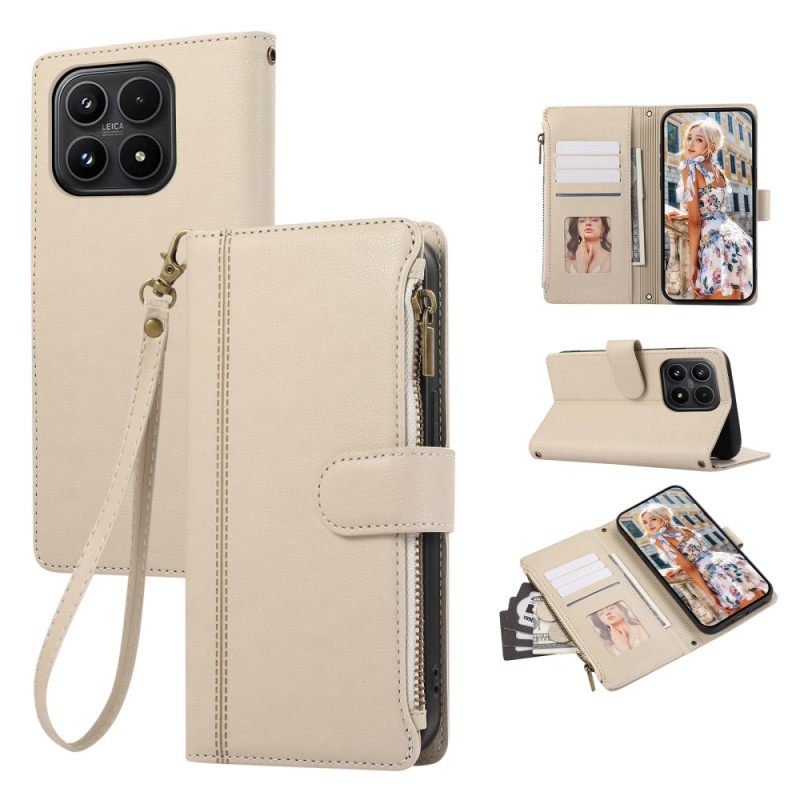 Δερματινη Θηκη Xiaomi 17 Πορτοφόλι Με Διακοσμητικό Σχέδιο Και Κορδόνι Σιλικόνης