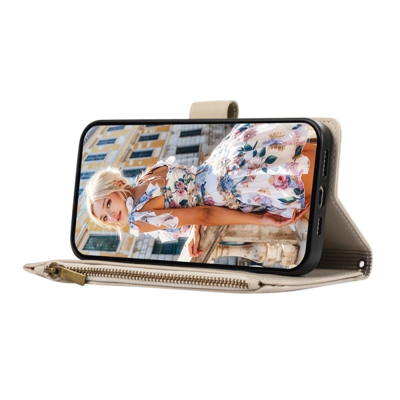 Δερματινη Θηκη Xiaomi 17 Πορτοφόλι Με Διακοσμητικό Σχέδιο Και Κορδόνι Σιλικόνης