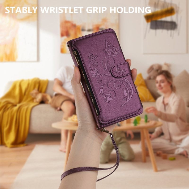 Δερματινη Θηκη Xiaomi 17 Πορτοφόλι Με Λουλούδια