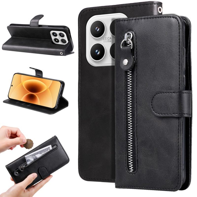 Δερματινη Θηκη Xiaomi 17 Τσέπη Με Φερμουάρ Σιλικόνης