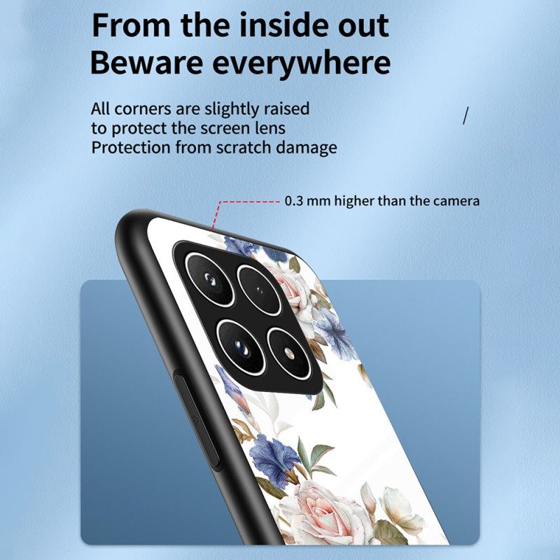 Κάλυμμα Xiaomi 17 Λουλουδάτο Μοτίβο Από Σκληρυμένο Γυαλί