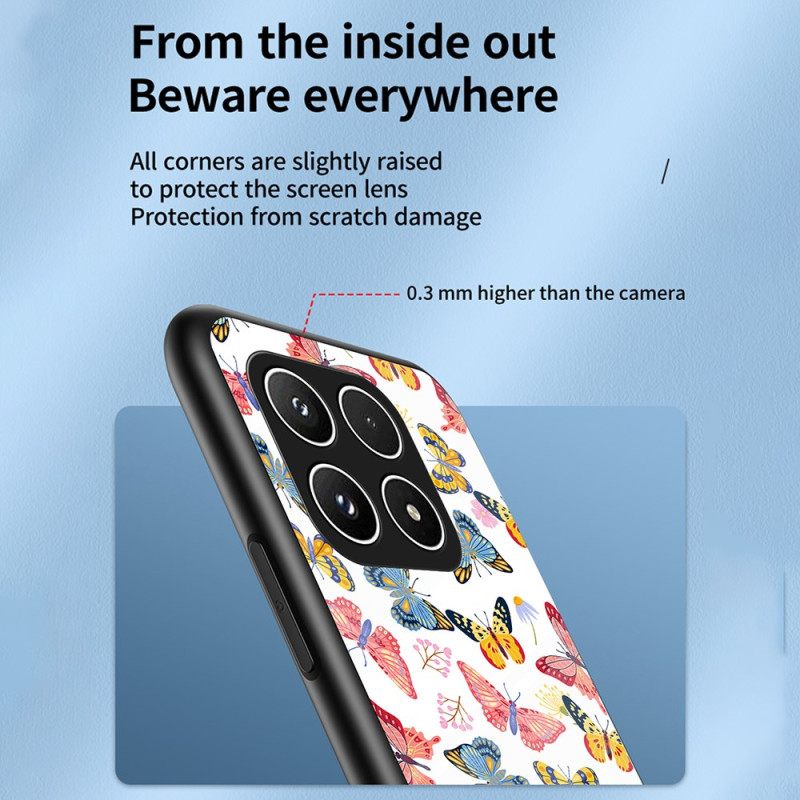 Κάλυμμα Xiaomi 17 Σχέδιο Πεταλούδας Από Σκληρυμένο Γυαλί