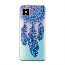 θηκη κινητου Huawei P40 Lite Διαφανή Ονειροπαγίδα Μπλε Φτερά