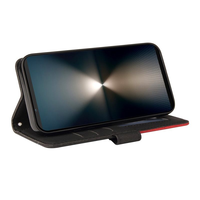 Δερματινη Θηκη Sony Xperia 1 Vii Δίχρωμη Κυματιστή Γραμμή Σιλικόνης