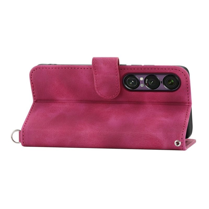 Δερματινη Θηκη Sony Xperia 1 Vii Εφέ Δαντέλας Σουέτ