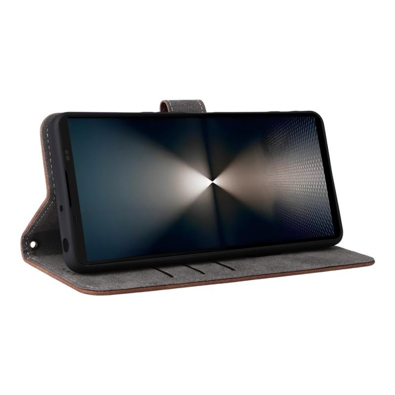 Δερματινη Θηκη Sony Xperia 1 Vii Προστασία Rfid Και Λουράκι Σιλικόνης