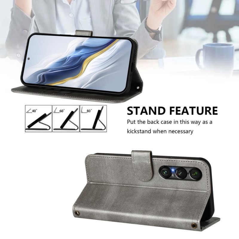 Δερματινη Θηκη Sony Xperia 1 Vii Ρετρό Σχέδιο