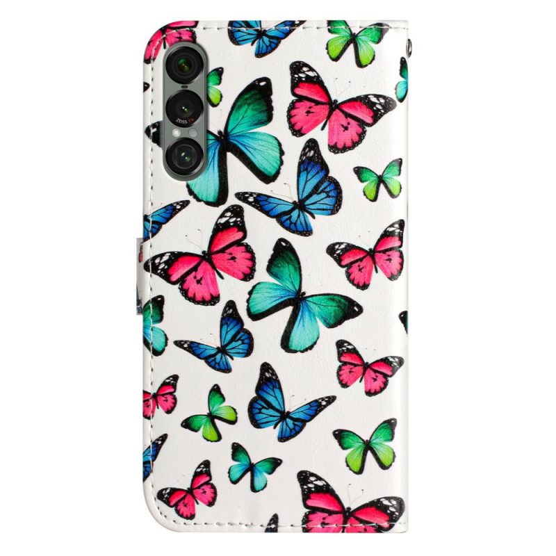 Δερματινη Θηκη Sony Xperia 1 Vii Σχέδιο Με Πεταλούδες