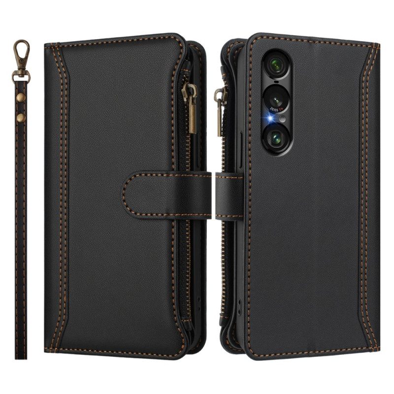 Θηκη Κινητου Sony Xperia 1 Vii Θήκες Κινητών Πορτοφόλι Με 9 Θέσεις Κάρτας Με Λουράκι