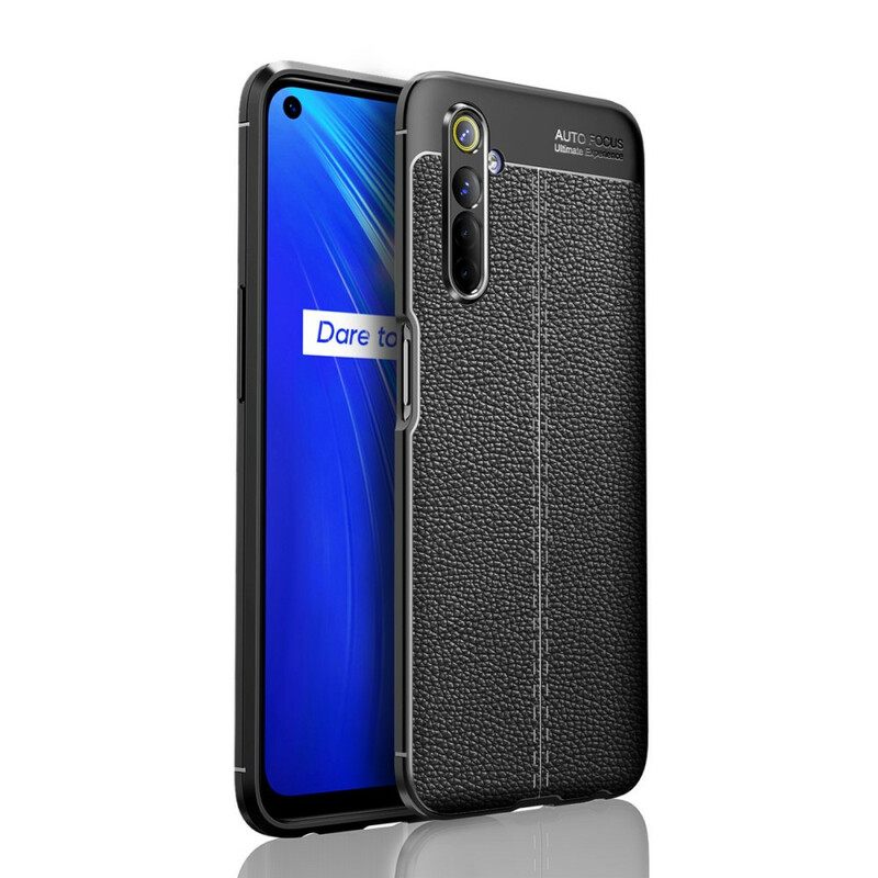 Θήκη Realme 6 Δερμάτινο Εφέ Litchi Double Line