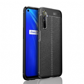 Θήκη Realme 6 Δερμάτινο Εφέ Litchi Double Line