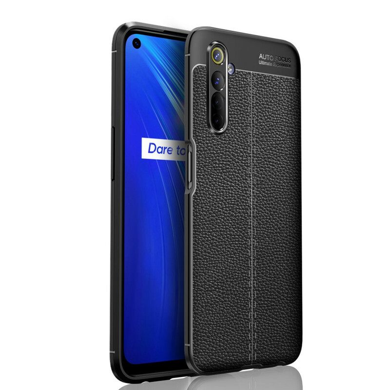 Θήκη Realme 6 Δερμάτινο Εφέ Litchi Double Line