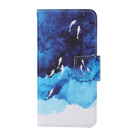 δερματινη θηκη iPhone 13 Pro Θάλασσα Με Στρινγκ