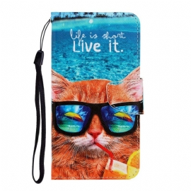 Κάλυμμα iPhone 13 Pro με κορδονι Cat Live It Strappy