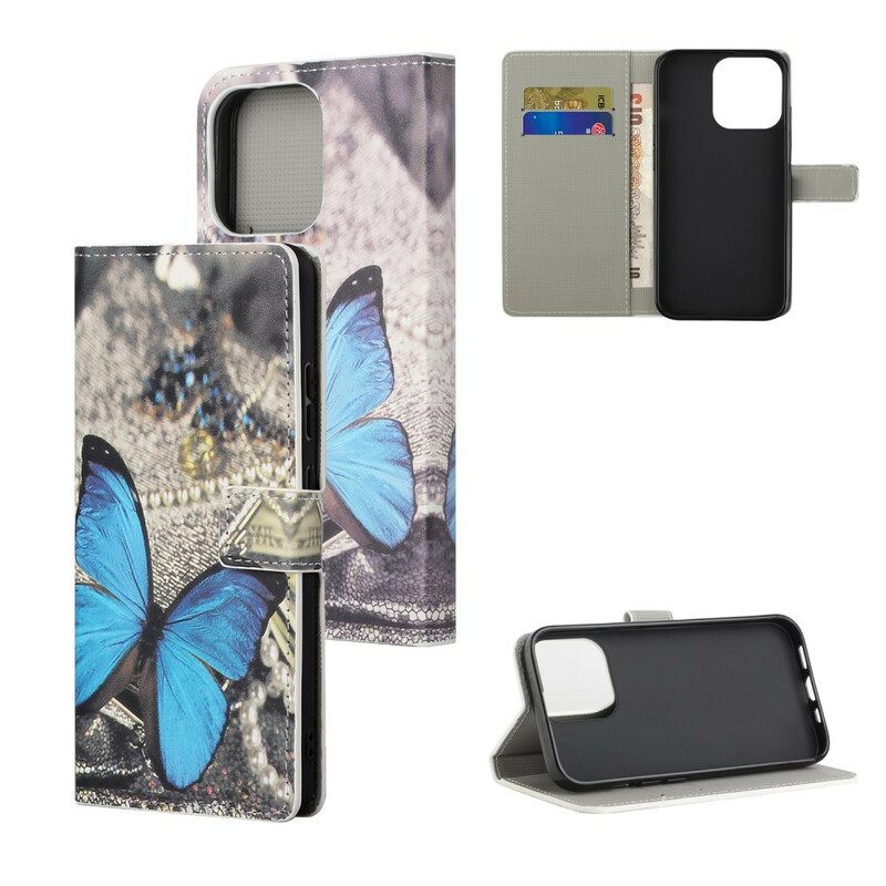Κάλυμμα iPhone 13 Pro Μπλε Πεταλούδα