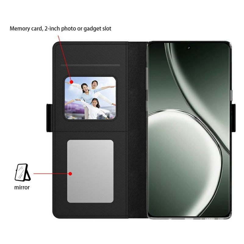 Δερματινη Θηκη Realme 14 5g Αφαιρούμενη Θήκη Καρτών Και Καθρέφτης