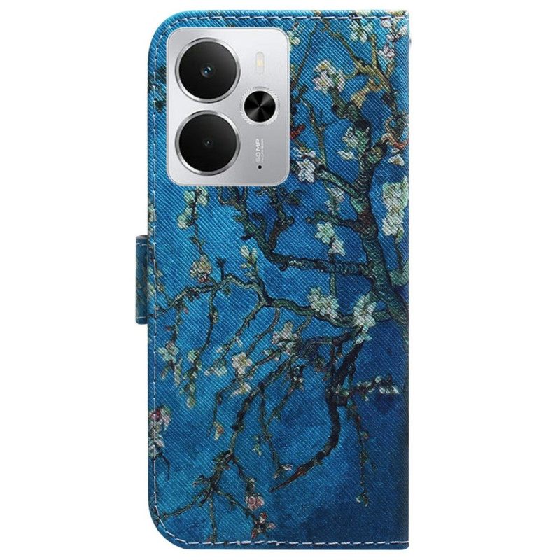 Δερματινη Θηκη Realme 14 5g Άνθη Βερίκοκου Σιλικόνης