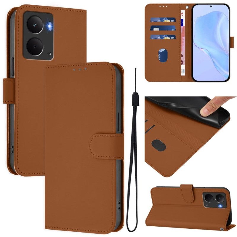 Δερματινη Θηκη Realme 14 5g Απλό Κορδόνι Από Τεχνητό Δέρμα Σιλικόνης