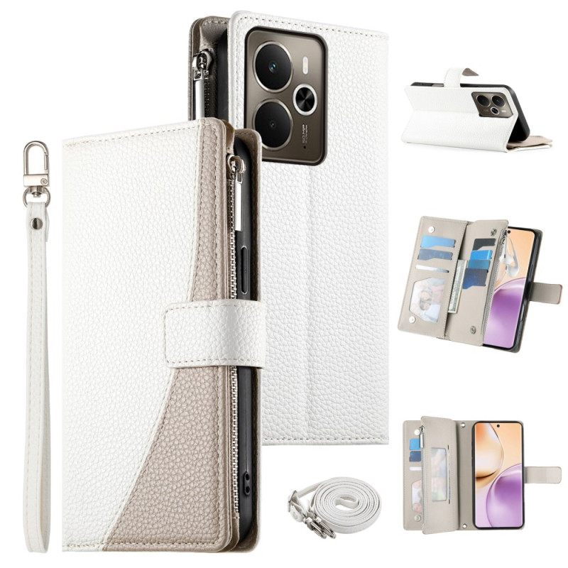 Δερματινη Θηκη Realme 14 5g Δίχρωμο Με Λουρί Σιλικόνης