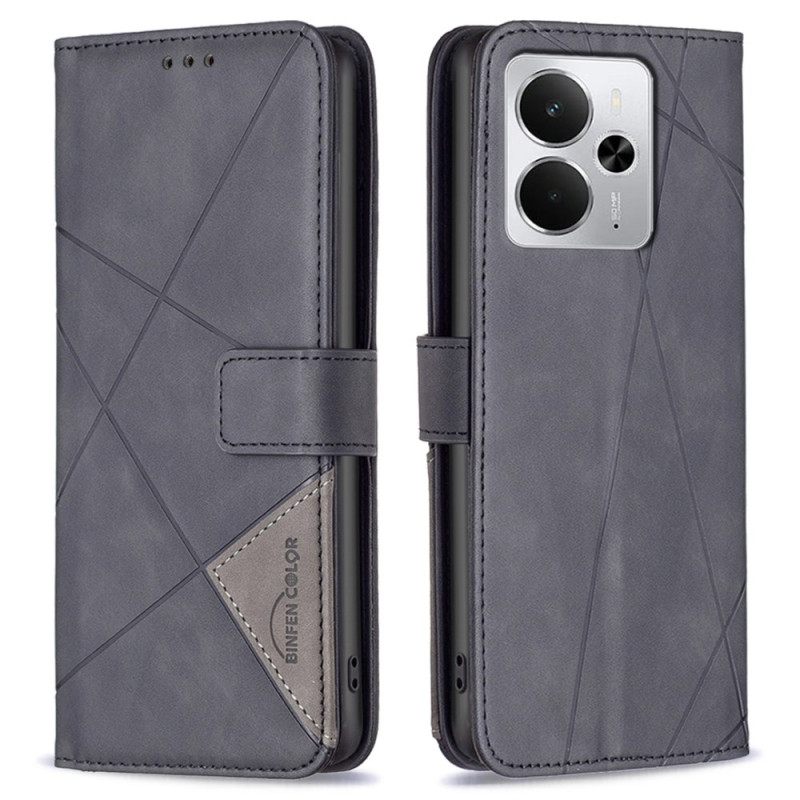 Δερματινη Θηκη Realme 14 5g Γεωμετρικό Σχέδιο Binfen Color