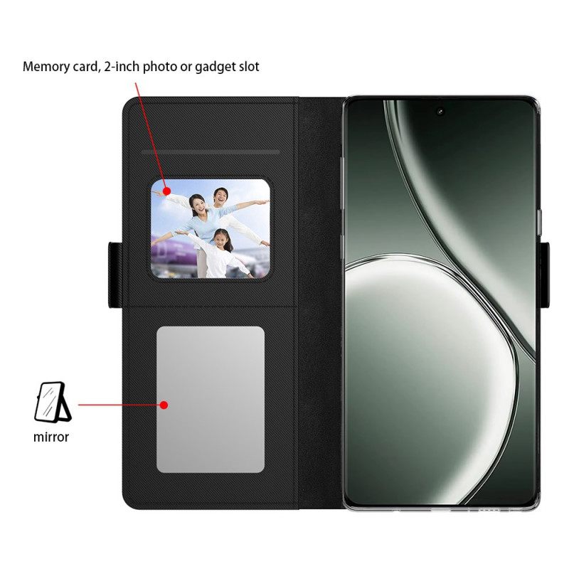 Δερματινη Θηκη Realme 14 5g Καθρέφτης Και Αφαιρούμενη Θήκη Καρτών