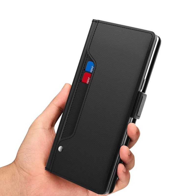 Δερματινη Θηκη Realme 14 5g Καθρέφτης Και Αφαιρούμενη Θήκη Καρτών