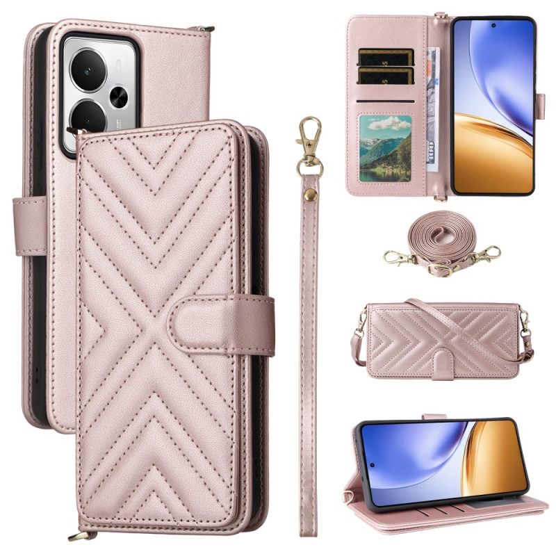 Δερματινη Θηκη Realme 14 5g Λουράκι Και Λουράκι Ώμου Σιλικόνης