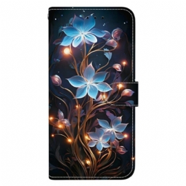 Δερματινη Θηκη Realme 14 5g Μικρά Μπλε Λουλούδια