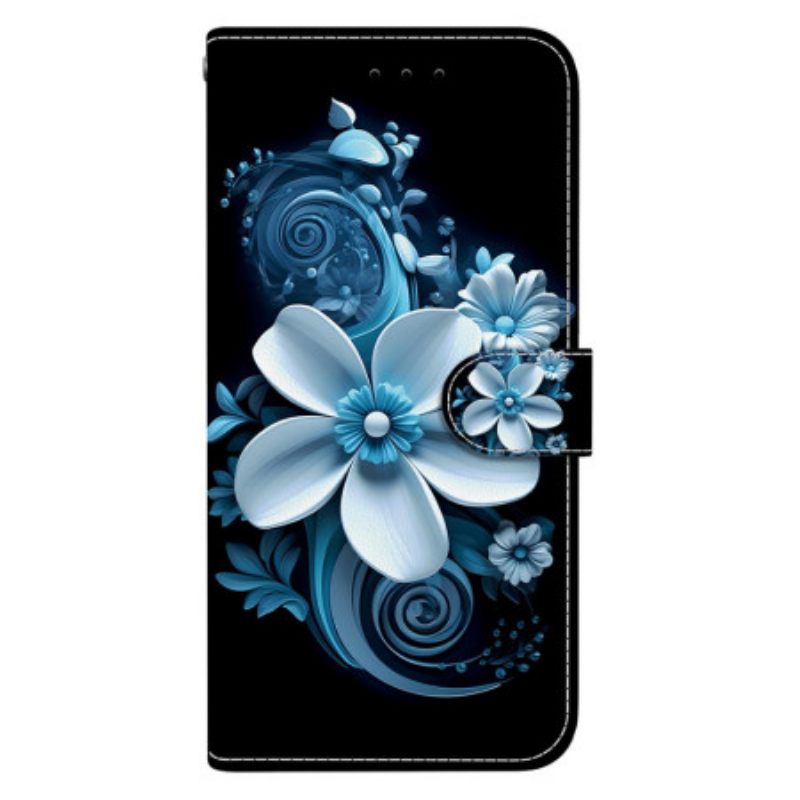 Δερματινη Θηκη Realme 14 5g Μπλε Λουλούδια