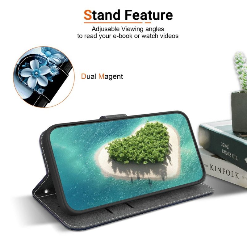 Δερματινη Θηκη Realme 14 5g Μπλε Λουλούδια