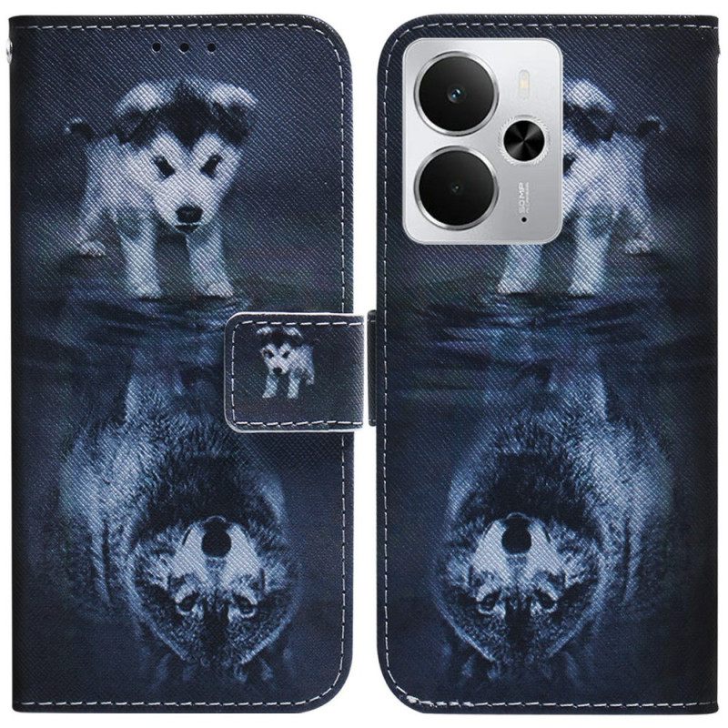 Δερματινη Θηκη Realme 14 5g Όνειρο Κουταβιού Σιλικόνης