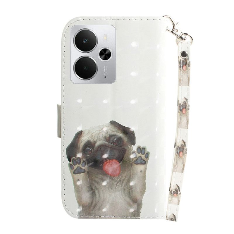 Δερματινη Θηκη Realme 14 5g Παγκ Με Κορδόνι Σιλικόνης