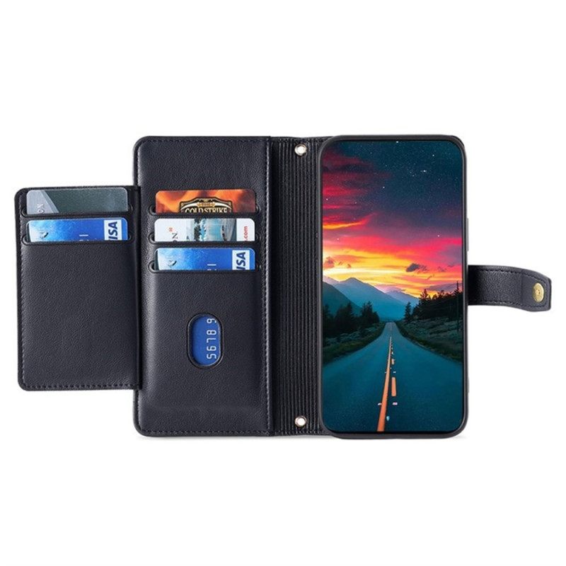 Δερματινη Θηκη Realme 14 5g Πορτοφόλι Με Φερμουάρ Και Λουράκι Ώμου