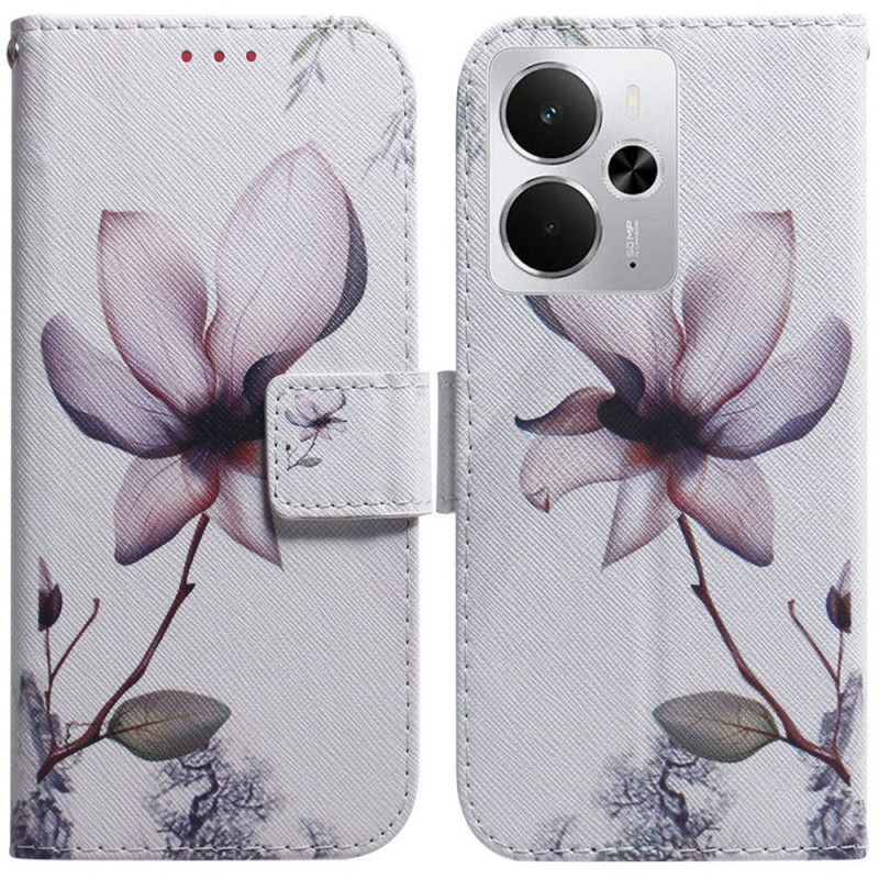 Δερματινη Θηκη Realme 14 5g Ροζ Λουλούδι