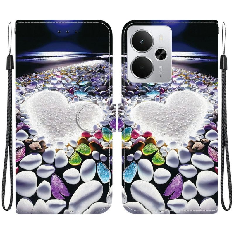 Δερματινη Θηκη Realme 14 5g Σχέδιο Καρδιάς Σιλικόνης