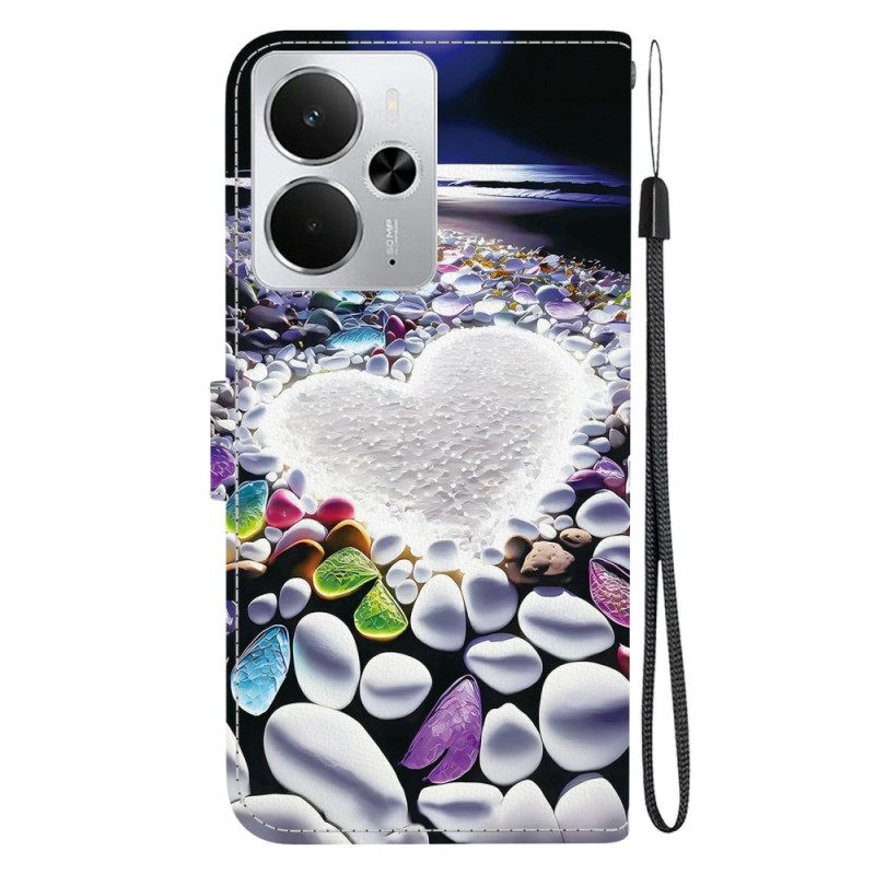 Δερματινη Θηκη Realme 14 5g Σχέδιο Καρδιάς Σιλικόνης