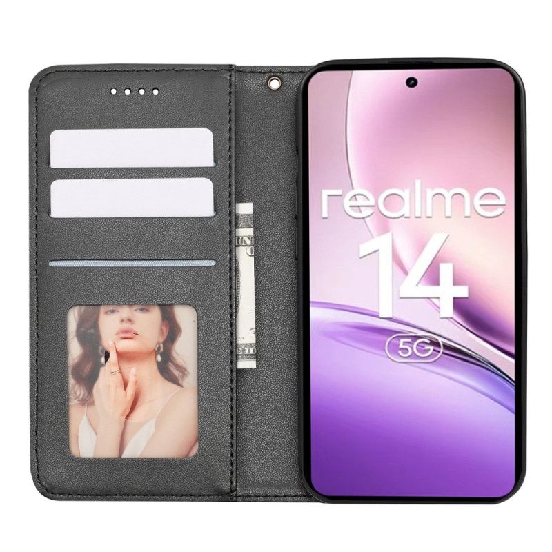 Δερματινη Θηκη Realme 14 5g Θήκες Κινητών Καρό Περίγραμμα Και Λουρί
