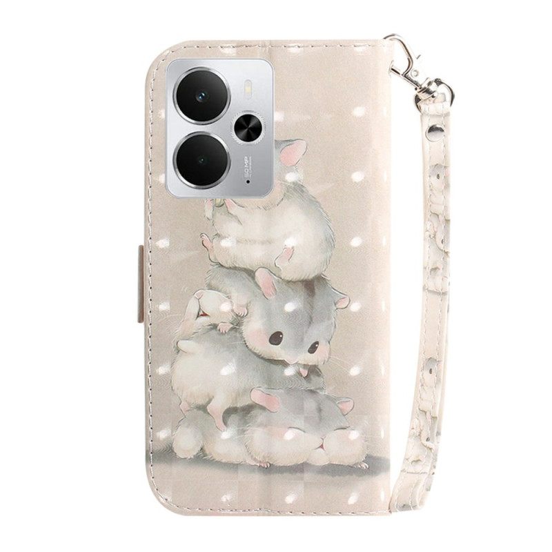 Θηκη Κινητου Realme 14 5g Χάμστερ Με Κορδόνι