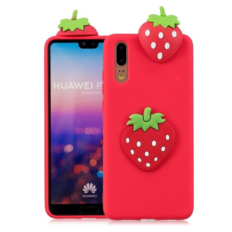 Θήκη Huawei P20 3d Φράουλα