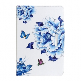 Κάλυμμα iPad Mini 6 (2021) Μπλε Λουλούδια Και Πεταλούδες