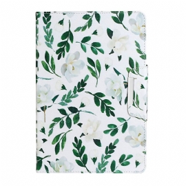 Θήκη Flip iPad Mini 6 (2021) Λευκά Λουλούδια