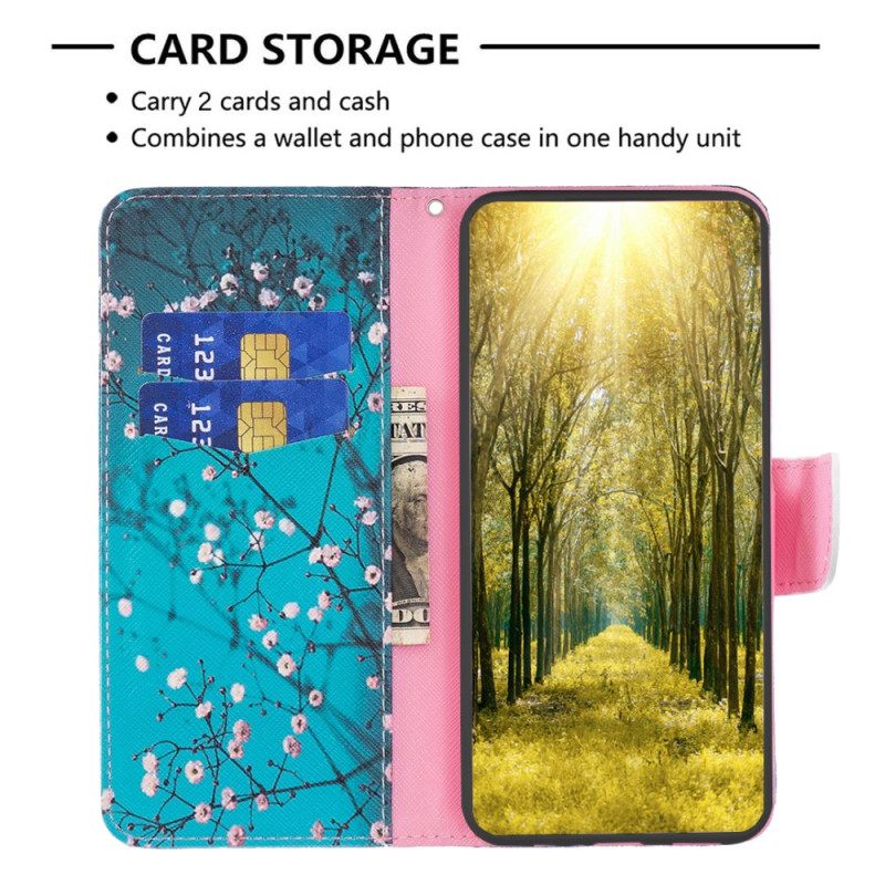 Δερματινη Θηκη Realme Note 60x Άνθη Δαμασκηνιάς