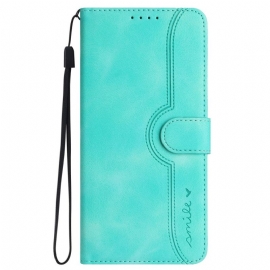 Δερματινη Θηκη Realme Note 60x Χαμόγελο Και Καρδιά Σιλικόνης