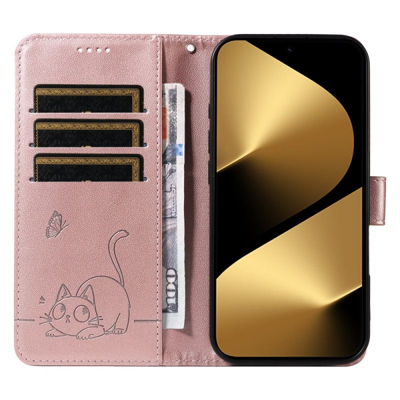 Δερματινη Θηκη Huawei Pura 80 Ultra Γάτα Και Γραφικό