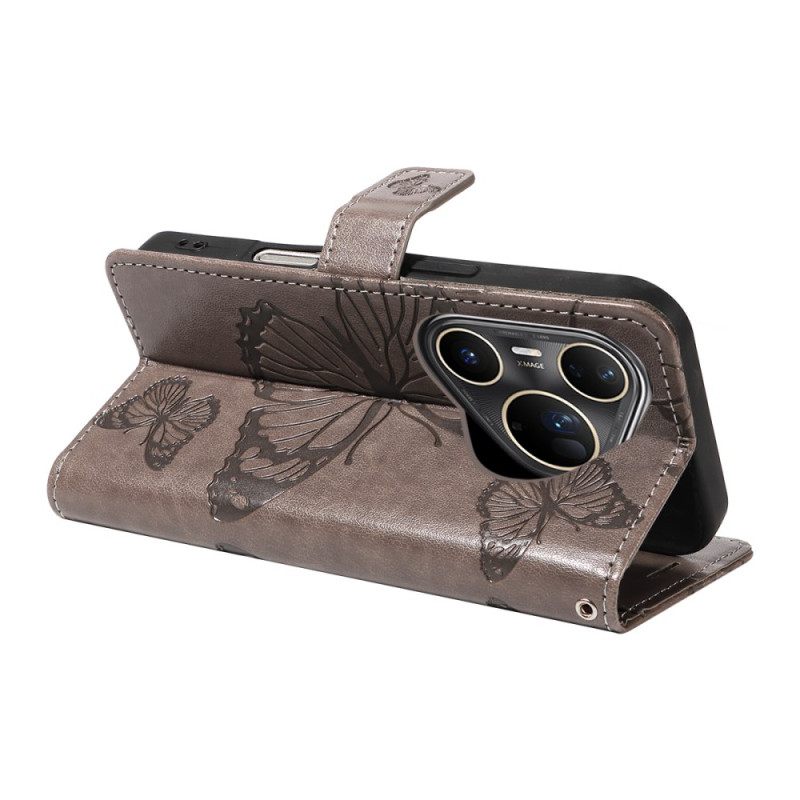 Δερματινη Θηκη Huawei Pura 80 Ultra Μεγάλες Πεταλούδες