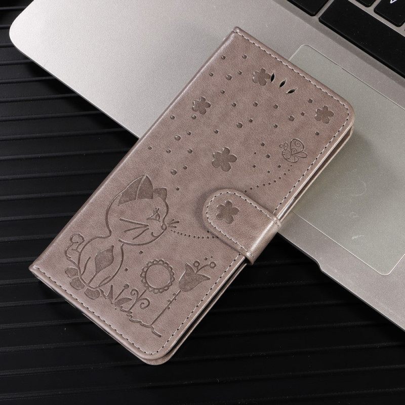 Δερματινη Θηκη Huawei Pura 80 Ultra Μέλισσα Και Γάτα