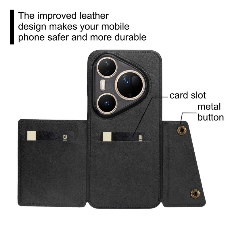 Κάλυμμα Huawei Pura 80 Ultra Θήκη Κάρτας Με Εφέ Δέρματος