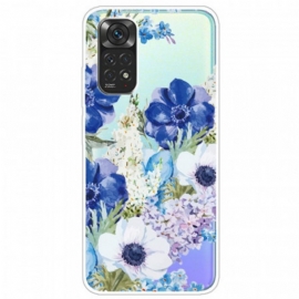Θήκη Xiaomi Redmi Note 11 Pro / 11 Pro 5G Ακουαρέλα Μπλε Λουλούδια