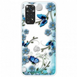 Θήκη Xiaomi Redmi Note 11 Pro / 11 Pro 5G Ρετρό Πεταλούδες Και Λουλούδια